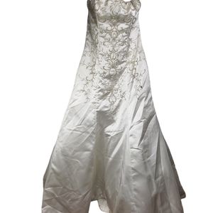 Maggie Soterro Wedding Dress 16 Fit and Flare Trumpet Dress Ivory